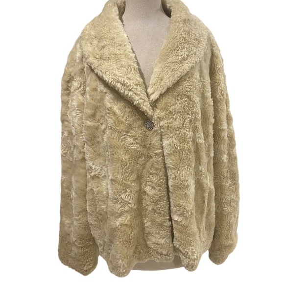 FAUX FUR SATIN LINED DRESSY OVERCOAT FOR ANY FORMAL OCCASION by VENEZIA - Picture 2 of 14